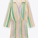 ZARA  Blogger Favorite Pastel Striped Smocked Skirt Valery Dress Size XS Photo 10