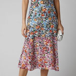 Saloni floral Molly dress silk midi dress 0 Blue Photo 0