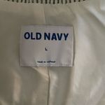 Old Navy Size L Linen Blend Striped Blazer Jacket Pockets Lined Blue Natural Photo 3