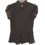 Kate & Mallory NEW Black Lace Cap sleeve top S Photo 6