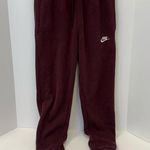 Nike Maroon Fleece Joggers Sweatpants Size Small Cotton Blend Photo 0