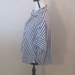 Madewell  blue Striped Button-Up Shirt short sleeve slit Photo 3
