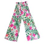 West Loop Wide Leg Pants Womens XL Tropical Floral Beach Vacation Resort Boho Photo 0