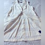 NWT Maeve Plaid Long Linen Vest Size 12 Ivory Black Anthropologie Photo 4