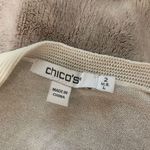 Chico's Cardigan Women's Size Large White Blue Floral Print Open Front Sweater Photo 3