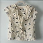 Universal Threads Universal Thread Cream Ruffle Floral Blouse Photo 0