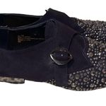 Rara Avis Studded Suede Lip Kiss Buckle Dance Shoe Loafer Black Size 6M EUC Photo 5