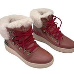 Mark Nason Brown Leather Red Lace Photo 0