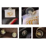 Vintage 90s Country Casuals Sweater Medium Black Gray Red Striped Wool b… Size undefined Photo 11