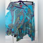 Sunny Leigh Vintage Y2K Blue Paisley Print Handkerchief Skirt and Top Set Sz Med Photo 13