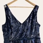 Marchesa Notte Velvet Floral Tiered Ruffle Sleeveless V Photo 5