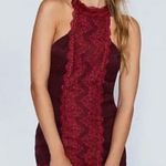 Free People Dress Women M Burgundy Red Natasha Lace Halter Bodycon Mini Party Photo 0