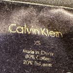 Calvin Klein Black Velvet Jacket Gold Zipper Hardware Over Sized Collard Sz XS Photo 8