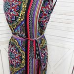 Premise Mosaic Multi Print Faux Wrap Belted Sleeveless Dress Multicolor Small Photo 5