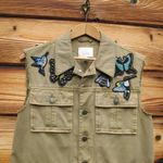 Cinq a Sept Canyon Embellished Cotton Vest Shacket Tan Size XS Photo 4