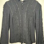 St. John  Couture Black Jacket with Laced-up Ribbons Size 2 Photo 5