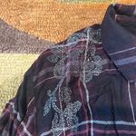 Dress Barn NWT Black Floral Plaid Flannel Long Sleeve Button Down Dress Size 6 Photo 1