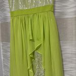 Cache Designer Hi Lo Prom Evening Dress Lime Green Sequin Sz 0 Please Read Photo 2