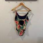 Hurley Floral One-Piece Swimsuit - Green and Pink Size Medium Photo 5
