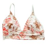 Aerie Floral Binding Longline Triangle Bikini Top Small Women’s Ballet Pink 9877 Photo 1