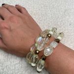 White Fox Boutique Clear Rainbow Elastic Beaded Bracelets - Set of 3 Photo 1