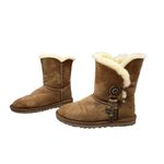 UGG  Azalea Charm Bailey Button Sheepskin Suede Shearling Winter Boots 6 Bohemian Photo 1