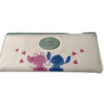 Disney ‎ Loungefly Stitch & Angel Long Wallet Floral Mint Green Snap Closure Photo 4