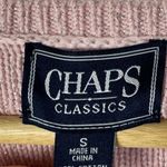 CHAPS  Light Pink Shimmer Metallic V-Neck Cable Knit Sweater S Photo 3
