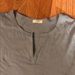 Cotton Blue  Chic Women's Blueish Blouse 100% Cotton Henley Neckline Short Sleeve Photo 2