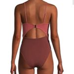 Veronica Beard Aniston Two Tone Twist Front Cut Out Rose One Piece Swimsuit XL Photo 1