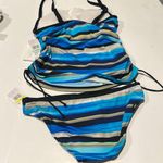 Jag jeans Striped Blue and Black tankini swim suit by  NWT 34D/DD medium Photo 2