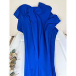 Emerald Sundae  Glam Blue Criss Cross Mermaid Gown V Neck Dress Extra Small Photo 7