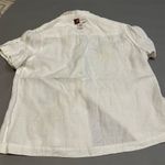 JM Collection Women's Floral Linen Embroidered Button-Up Shirt Size 12 Photo 2