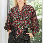 Who What Wear  Multi Animal Blouse Medium NWT Photo 0