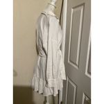 ZARA White Linen Blend Button Front Midi Shirt Dress Belt and Ruffle Hem Size S Photo 1