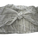 Aerie  Top Womens Medium White Silver Striped‎ Strapless Cropped Boho Photo 0