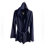 Lucky Brand Lotus hooded belted jingo wrap cardigan navy blue Large Photo 1