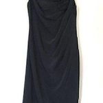 Adrianna Papell Solid Black 3D Floral Flower Appliqué Knee Length Sheath Dress 6 Photo 0