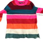 Lane Bryant Plus Size Striped Sweater 14/16 Multicolor Crewneck Holiday Knit Photo 9