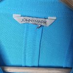 John Mark  Bright Blue 3/4 Roll Tab Sleeves Buttoned Tunic Blouse Womens Size XL Photo 4