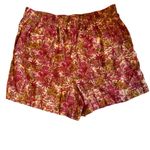 Joie  Floral‎ Bermudas Vibrant Pink Burgundy Gold Photo 4