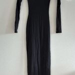 SKIMS  Fits Everybody Crew Neck Long Sleeve Dress in Onyx, Size XXS Photo 4