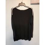 J Jill Wearever Collection Long Sleeve Pullover Top XL Black Cream Piping Photo 3