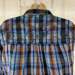 Free People Free People Flannel Shirt XS Blue Plaid Grunge Revival Western Dark Academia Photo 4