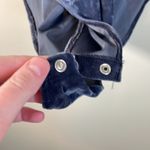 American Eagle Navy Blue Crushed Velvet Short Sleeve Snap Body Suit Size M Photo 5