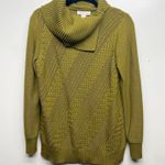 Coldwater Creek Olive Green Women's Pullover Knit Sweater Size Medium Cowl Neck Photo 0