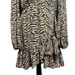 Banana Republic Zebra print boho dress long sleeve ruffle bottom Photo 1
