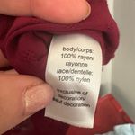 Maurice's Burgundy Lace Swiss Dot Peasant Blouse Photo 7