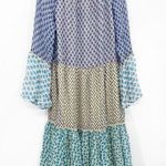 CECILIE Copenhagen Willa Tiered Midi Dress Multicolor Panels Colorblock Size M Blue Size M Photo 7