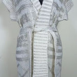 Chico's  Connie Cable Cardigan Wrap Sweater White Ecru Size 1 Medium / US 8 NWT Photo 0